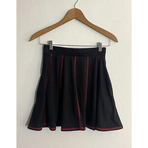 Hot Topic Skirt S Black Mini Black & Red Stretch Knit Goth Grunge Flare